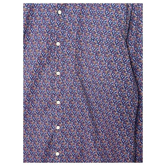 J Crew Top Mens Large Blue Slim Ditsy Floral Button Down Long Sleeve Preppy - Picture 13 of 14